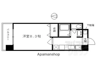 ハウスセゾン四条通【904号室】の間取り