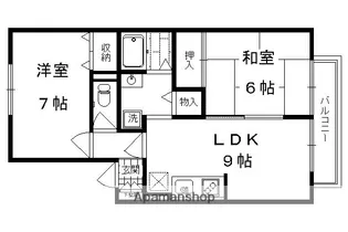 ハイカムール塔南【2階】の間取り