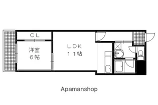 第1パールハイツ上杉【402号室】の間取り