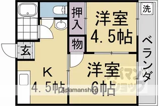若竹ハイツ【103号室】の間取り