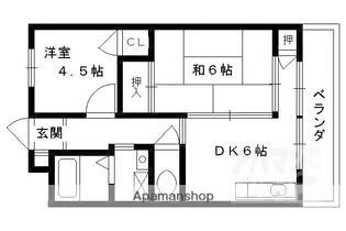 ハイツ魚満【1階】の間取り