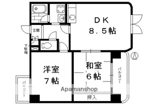 ルネ吉祥院【5B号室】の間取り