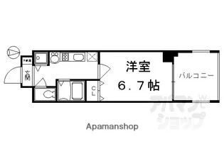 アスヴェル京都御所前II【204号室】の間取り