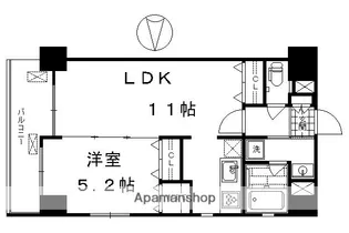 ルーエ五条堀川【701号室】の間取り