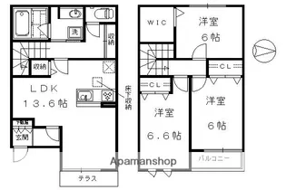 リアンファミリアルⅠ・Ⅱ棟【1階】の間取り