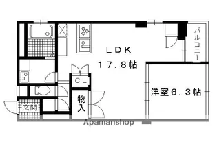 ヴィラスタジオーネ御所南【502号室】の間取り