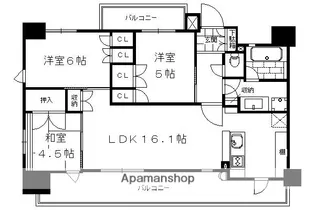ル・パルトネール京都丹波口【7階】の間取り