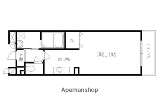 1Kの間取り画像