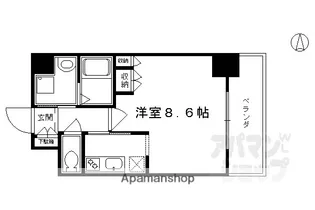 エスリード烏丸五条駅前【1008号室】の間取り