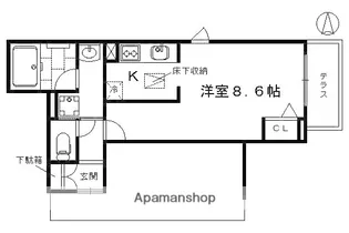 シャーメゾン大石橋【101号室】の間取り