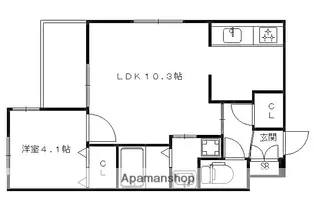 カサベルデ桂川【3階】の間取り