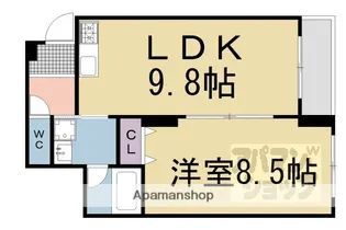 クレアーレ五条大宮【4階】の間取り