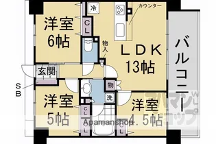 プレサンスロジェ京都西大路【201号室】の間取り