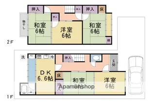 京都府京都市伏見区桃山町泰長老【一戸建】の間取り