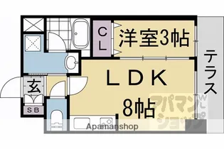 ピーノ京都西大路【103号室】の間取り