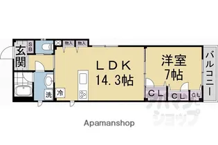 グランベール イースト【1階】の間取り