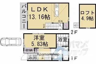 京都府京都市南区八条内田町【一戸建】の間取り