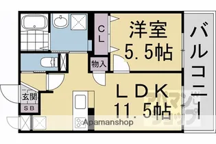 クラルテ桂川【6階】の間取り
