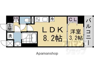 レオンコンフォート西大路御池【1階】の間取り