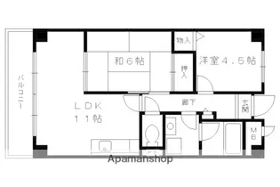 ディアコート竹田【2階】の間取り