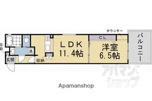 スミレスタ烏丸五条【102号室】の間取り