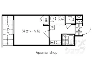 マインズ コム四条大宮【813号室】の間取り