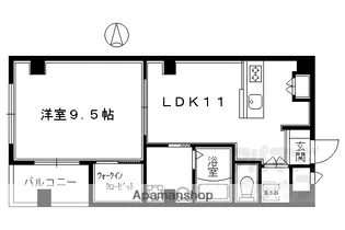ランディングス錦【501号室】の間取り