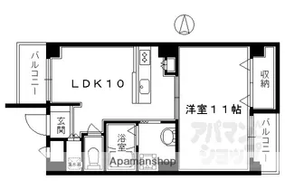 ランディングス錦【202号室】の間取り