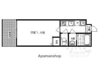 フラッティ四条大宮II【110号室】の間取り