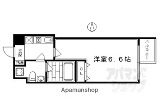 プレサンスNEO京都烏丸【709号室】の間取り