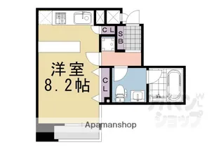 アーバンフラッツ四条西洞院【607号室】の間取り
