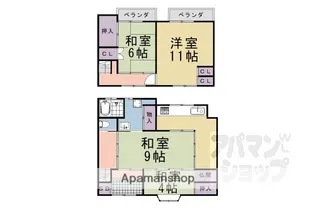 京都府京都市中京区姉大宮町東側【一戸建】の間取り