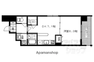 アスヴェル京都烏丸五条【5階号室】の間取り