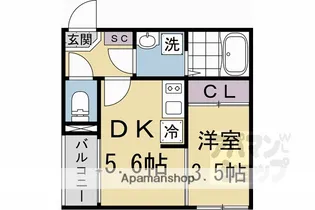 ブライト伏見【301号室】の間取り