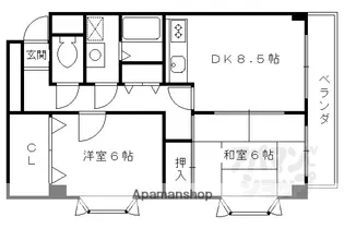 グリーンヒルトミタ【406号室】の間取り