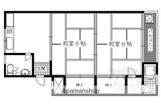 大北マンション【1-205号室】の間取り