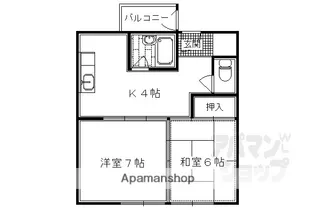 コーポ西川【4A号室】の間取り