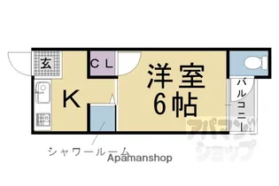 オックス西向日【12号室】の間取り