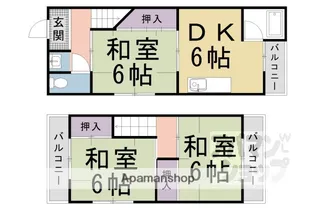 京都府向日市上植野町鴨田【タウンハウス】の間取り