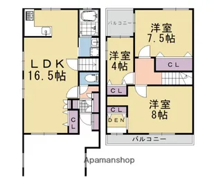 京都府長岡京市野添1丁目【一戸建】の間取り