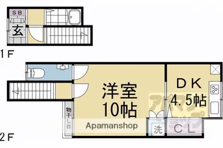 京都府京都市下京区西七条名倉町【テラスハウス】の間取り