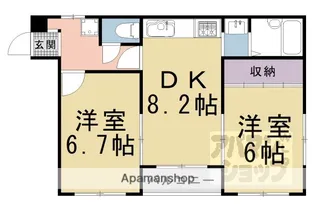 ベルエール長法寺【201号室】の間取り