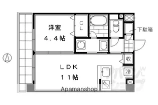 京まちなか湖月【402号室】の間取り