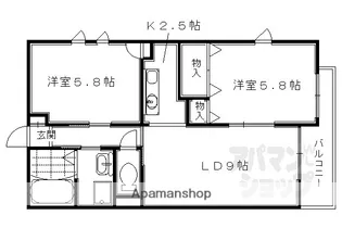 エヴァンウノエ【302号室】の間取り