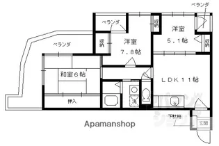 パークスクェア【7階】の間取り