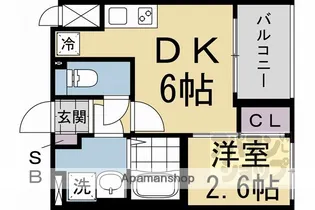 ソルテラスTHE KYOTO東寺【102号室】の間取り