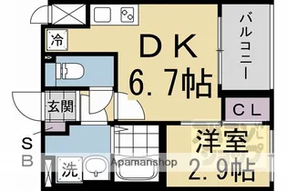 ソルテラスTHE KYOTO東寺【204号室】の間取り