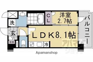ソルテラス京都勧進橋PARK SIDE【1階】の間取り