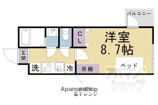ビアンコ京都椥辻【106号室】の間取り