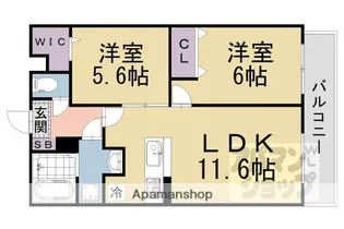 BERG FUJINOMORI【405号室】の間取り